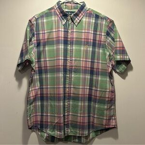 Ralph Lauren Green and Pink Plaid Button Down Shirt